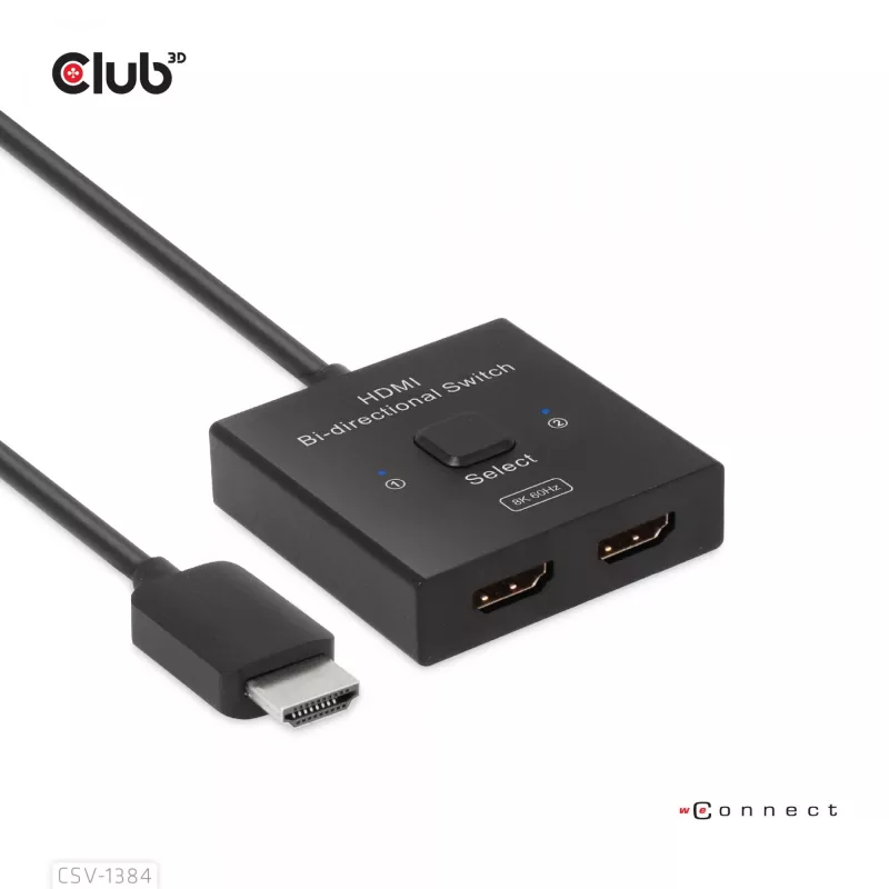 CLUB3D HDMI 2-in-1 divvirzienu slēdzis 8K60Hz 4K120Hz CSV-1384