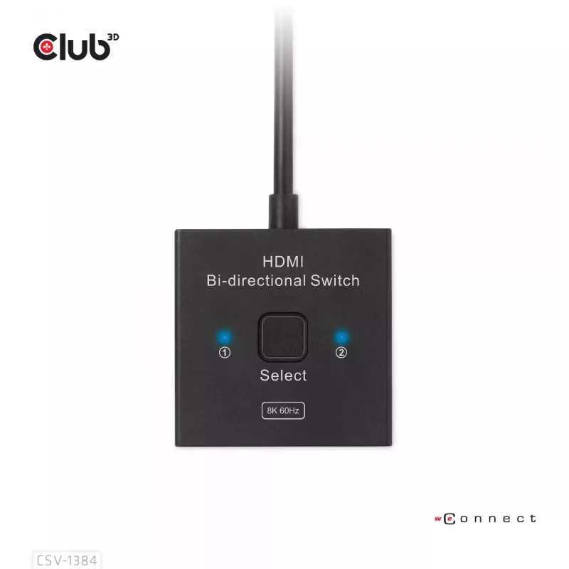 CLUB3D HDMI 2-in-1 divvirzienu slēdzis 8K60Hz 4K120Hz CSV-1384