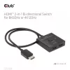 CLUB3D HDMI 2-in-1 divvirzienu slēdzis 8K60Hz 4K120Hz CSV-1384