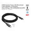 CLUB3D USB4 Gen3x2 Type-C divvirzienu kabelis 8K60Hz vai 4K120Hz, dati 40Gbps, PD 240W(48V/5A) EPR M/M 3m / 9.84ft
