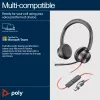HP Poly Melnswire 8225 Stereo Microsoft Teams sertificēta USB-C austiņa + USB-C/A adapteris