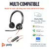 HP Poly Melnswire 3320 Stereo Microsoft Teams Certified USB-C Headset +USB-C/A Adapter