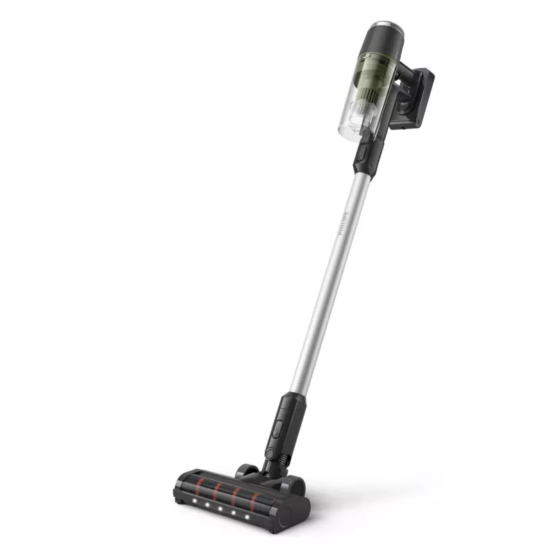 Viegla stieņa putekļsūcējs Philips XC3033/01 — 25,2 V litija jonu, bezmaisu cikloniskais, 1,5 kg, noņemams rokas, zaļš/melns