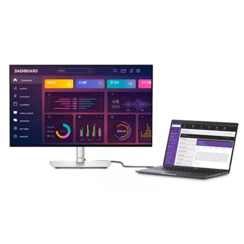 DELL UltraSharp U2724DE datora monitors 68,6 cm (27 colli) 2560 x 1440 pikseļi Quad HD LCD Melns, Sudrabs