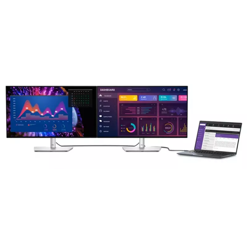 DELL UltraSharp U2724DE datora monitors 68,6 cm (27 colli) 2560 x 1440 pikseļi Quad HD LCD Melns, Sudrabs