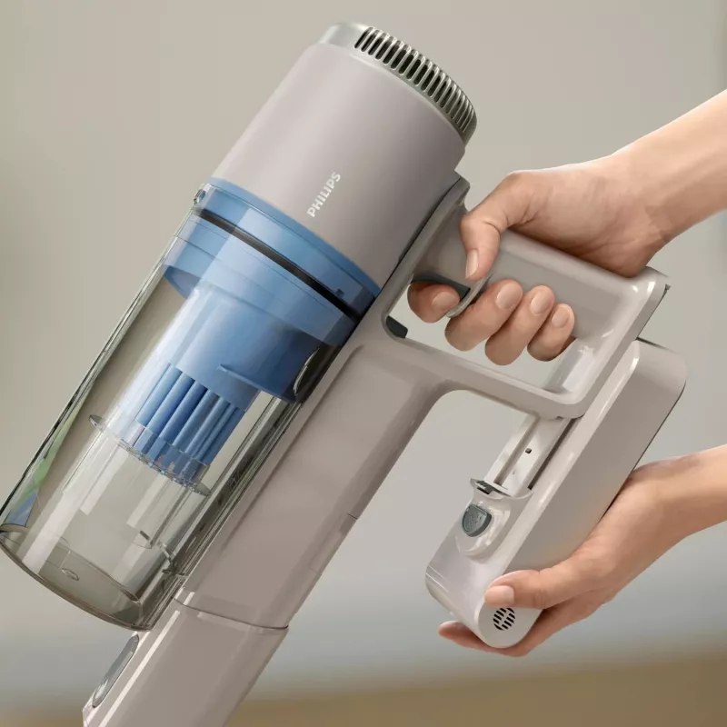 Stick vacuum Philips XC2011/01 — bezvada 21.6 V Li-Ion, 40 min darbības laiks, bez maisiņa, turbo, LED, 1.5 kg