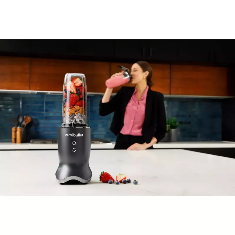 NutriBullet NB1206DGCC 0,9 L galda blenderis 1200 W Melns, Caurspīdīgs