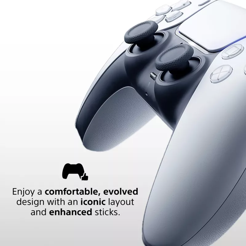 Spēļu kontrolieris Sony DualSense Wireless Controller V2 — PlayStation 5, Bluetooth/USB, USB-C, iebūvēts akumulators, balts