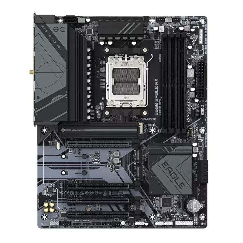 Mātesplate GIGABYTE B650 EAGLE AX ATX, AMD B650 mikroshēmojums, Socket AM5, DDR5, 4x DIMM, 256GB, Wi‑Fi 6E, Bluetooth 5.3