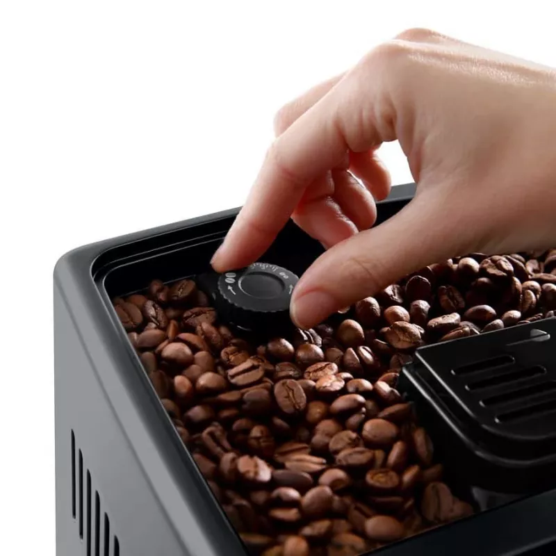 Kombinētā espresso automāts DeLonghi Dinamica Plus ECAM380.85.SB — 1,8 L ūdens tvertne, 300 g pupiņu tvertne, 15 bāri