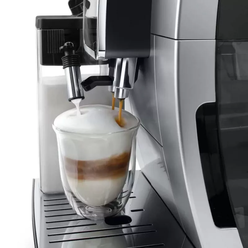 Kombinētā espresso automāts DeLonghi Dinamica Plus ECAM380.85.SB — 1,8 L ūdens tvertne, 300 g pupiņu tvertne, 15 bāri