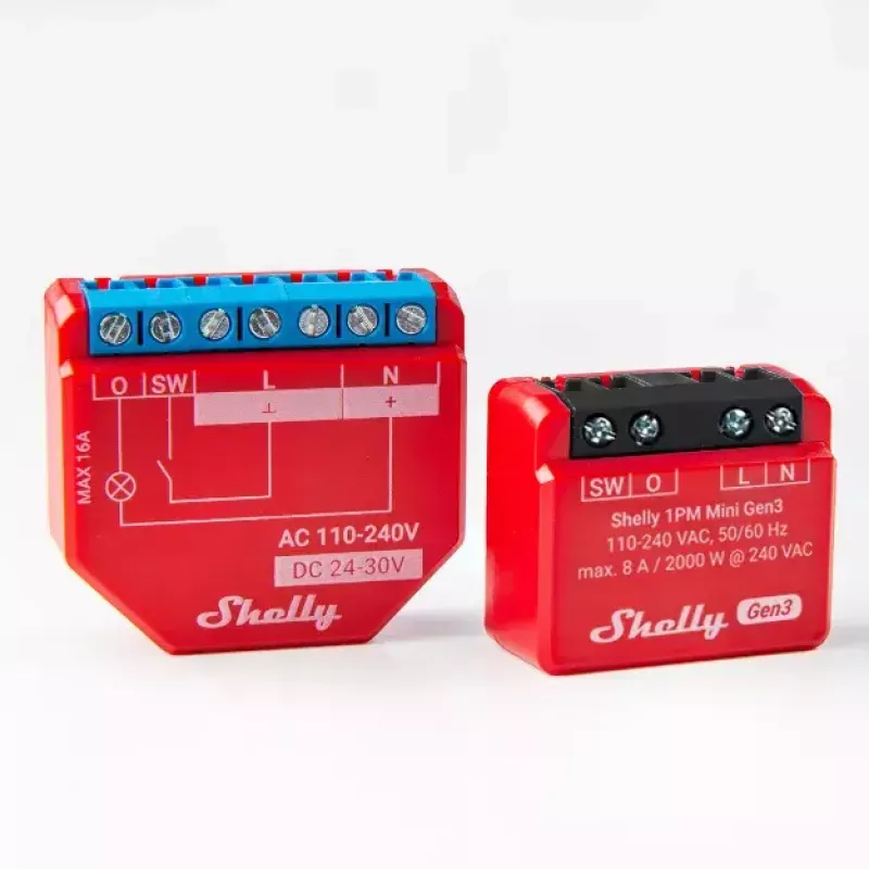 Viedais slēdzis Shelly 1PM Mini Gen3 1P Bezvadu 110-240V
