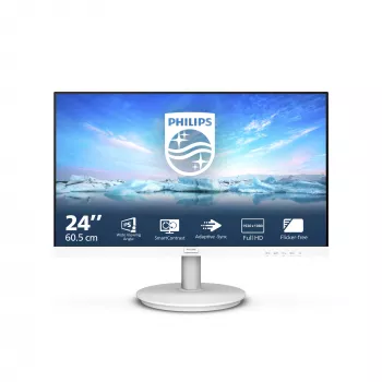 Philips V Line 241V8AW/00 datora monitors 60,5 cm (23,8 collas) 1920 x 1080 pikseļi Full HD LCD Balts