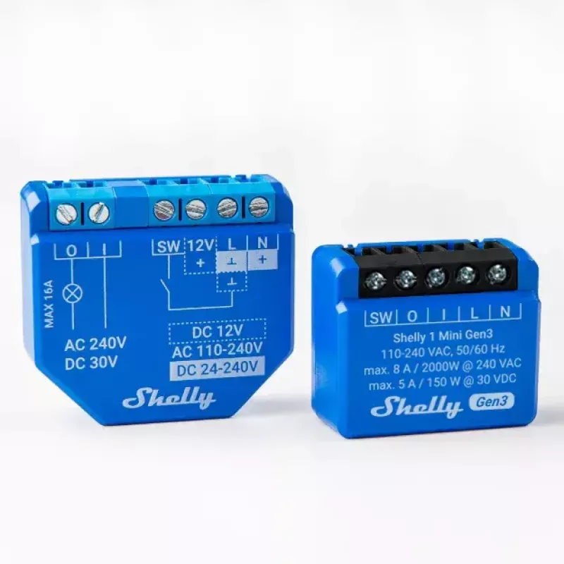 Viedais slēdzis Shelly 1 Mini Gen3 1P Bezvadu 110-240V