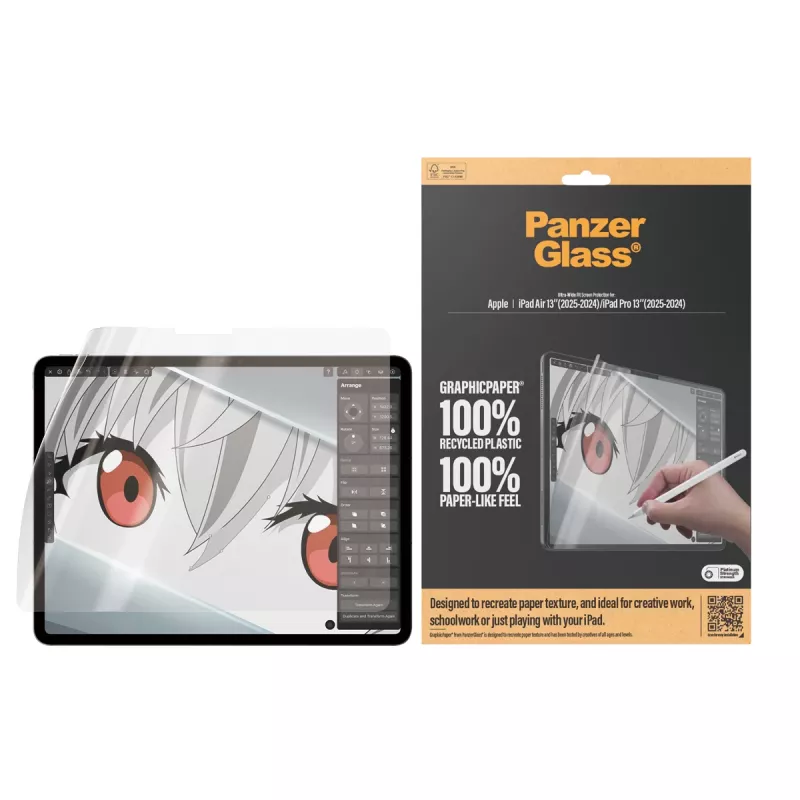 PanzerGlass ® GraphicPaper® ekrāna aizsargplēve iPad Air 13'' (2024-2026) | iPad Pro 13'' (2024-2025) | Īpaši Plata Piemērotība
