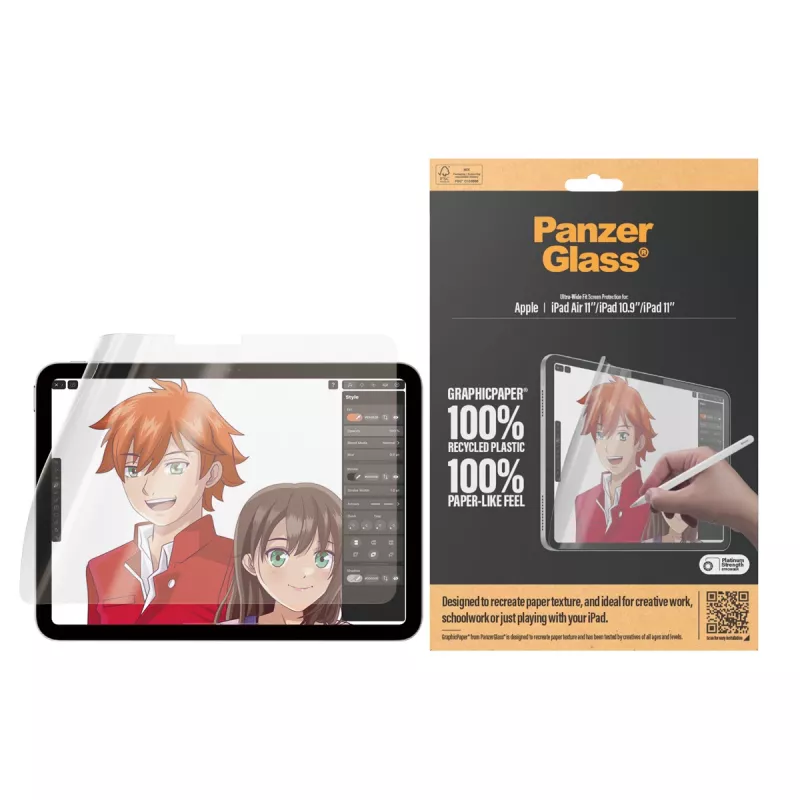PanzerGlass® GraphicPaper® Ekrāna aizsargs iPad Air 11'' (2024-2026) | iPad 11'' (2025-2026) | iPad 10.9'' (2022) | Īpaši plata pielāgošana
