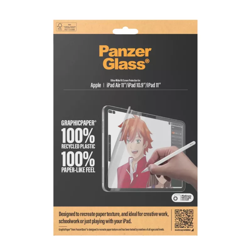 PanzerGlass® GraphicPaper® Ekrāna aizsargs iPad Air 11'' (2024-2026) | iPad 11'' (2025-2026) | iPad 10.9'' (2022) | Īpaši plata pielāgošana