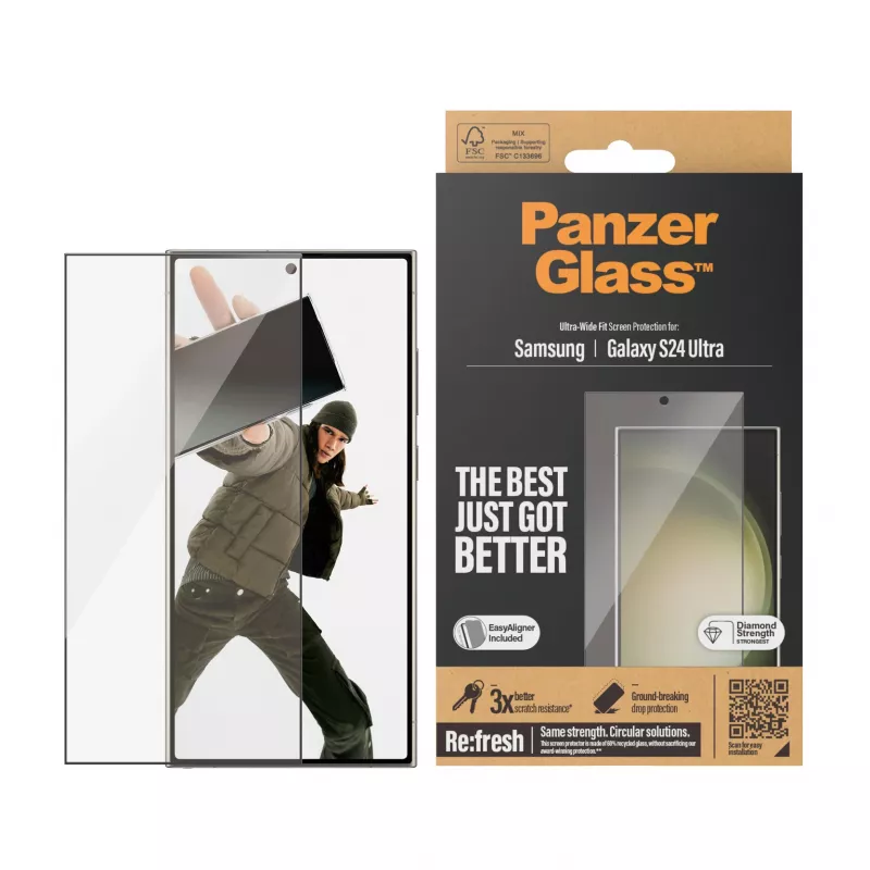 PanzerGlass ® Ekrāna aizsargs Samsung Galaxy S24 Ultra | Ultra-Wide Fit ar EasyAligner