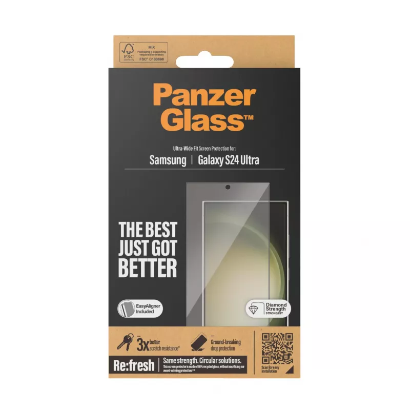 PanzerGlass ® Ekrāna aizsargs Samsung Galaxy S24 Ultra | Ultra-Wide Fit ar EasyAligner