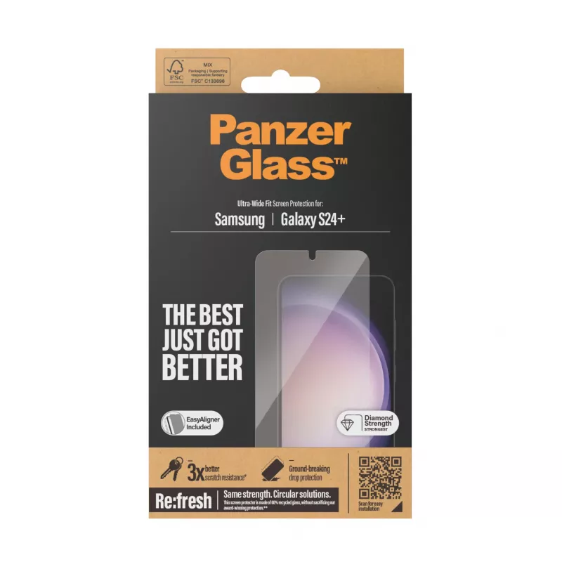 PanzerGlass ® Ekrāna aizsargs Samsung Galaxy S24+ | Ultra-Wide Fit ar EasyAligner