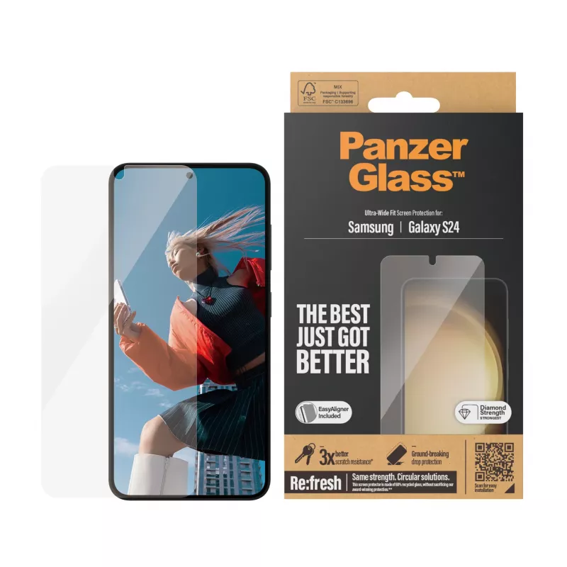 PanzerGlass ® Ekrāna aizsargs Samsung Galaxy S24 | Ultra-Wide Fit ar EasyAligner