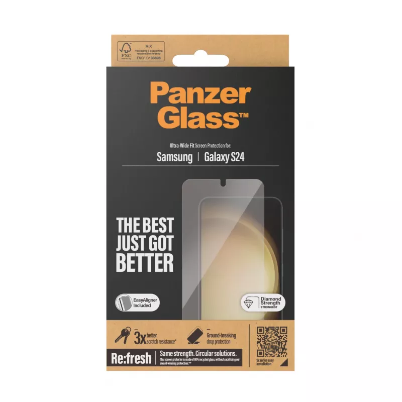 PanzerGlass ® Ekrāna aizsargs Samsung Galaxy S24 | Ultra-Wide Fit ar EasyAligner