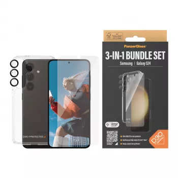 3-in-1 aizsardzības komplekts PanzerGlass Samsung Galaxy S24 Ultra Wide Fit Scratch Shock Resistance