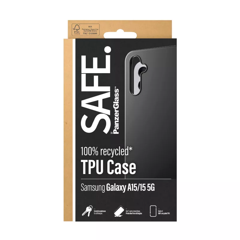 SAFE. by PanzerGlass ® TPU vāciņš Samsung Galaxy A15 | A15 5G | Melns