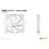 be quiet! Pure Wings 3 140mm PWM Balts datora korpusa ventilators 14 cm 1 gab.