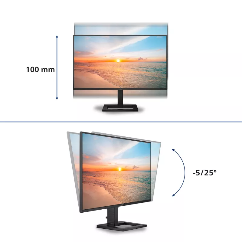 Philips 1000 sērijas 27E1N1600AE/00 datora monitors 68,6 cm (27 collas) 2560 x 1440 pikseļi Quad HD LCD Melns