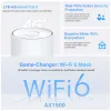 TP-Link 4G+ AX1500 Whole Home Mesh WiFi 6 vārteja, balta, iekšēja, Mesh maršrutētājs, 190 m², divu joslu (2,4 GHz / 5 GHz), Wi-Fi 6 (802.11ax)