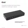 CLUB3D DisplayPort/HDMI KVM pārslēgs/doks 4K60Hz USB Type-C ieejām