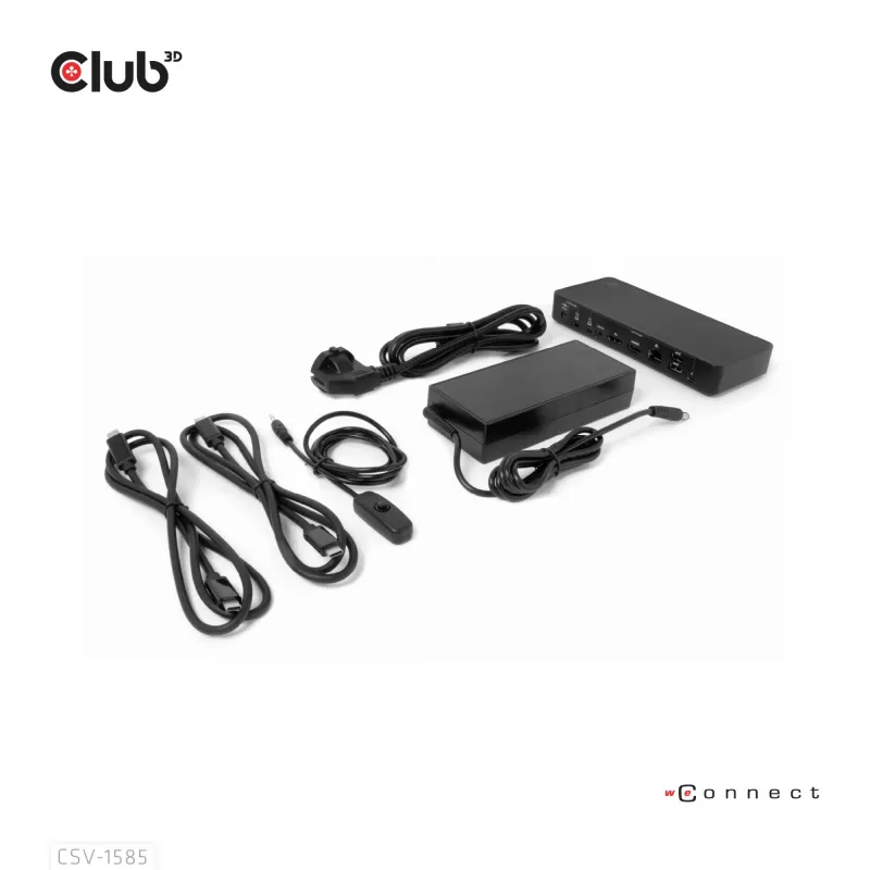 CLUB3D DisplayPort/HDMI KVM pārslēgs/doks 4K60Hz USB Type-C ieejām