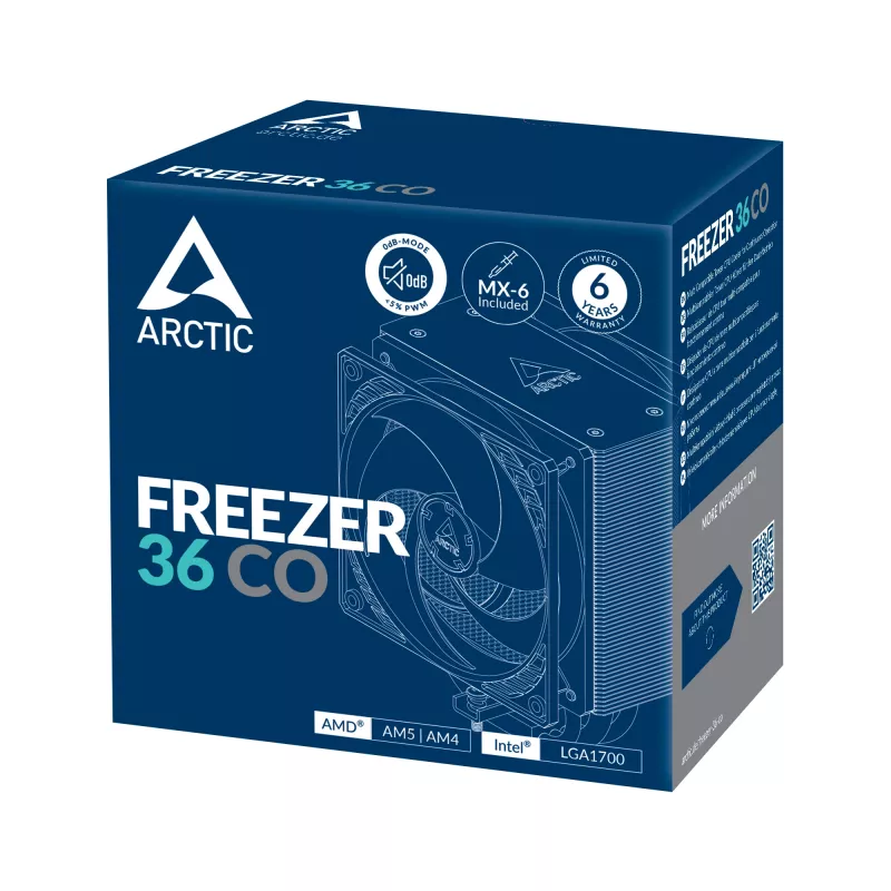 ARCTIC Freezer 36 CO daudzsaderīgs torņa procesora dzesētājs nepārtrauktai darbībai