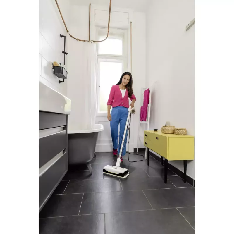 Tvaika mops Karcher SC 1 UPRIGHT, 0,2 L tvertne, 1300 W, 30 m²/h, 2,1 kg, balta/melna