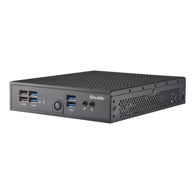 Shuttle XPC slim Barebone DS50U, Intel Celeron 7305, 2x LAN (1x 2.5Gbit ,1x 1Gbit), 1xCOM,1xHDMI,1xDP, 1x VGA, bez ventilatora, 24/7 nepārtraukta darbība