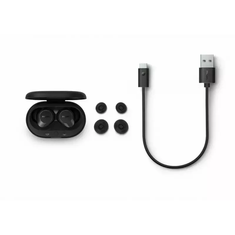Philips TAT1209BK/00 austiņas/headsets True Wireless Stereo (TWS) Iekšauss Zvaniem/Mūzika Bluetooth Melns