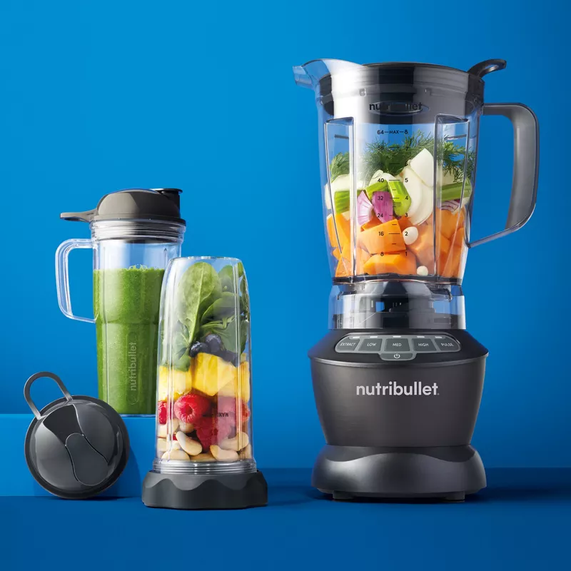 Galda blenderis NUTRIBULLET NBF500DG — 1,9 L bļoda, 1200 W, ledus smalcināšana, sudraba krāsā