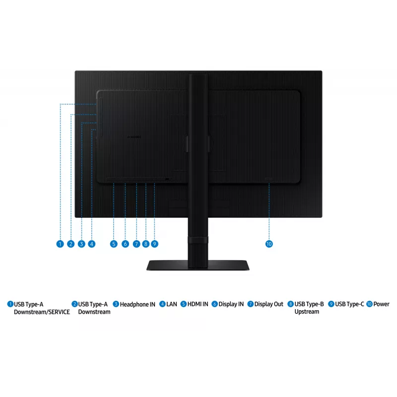 24 collu Quad HD LCD monitors Samsung S60UD LS24D600UAUXEN — 2560×1440, IPS, 5 ms, USB-C PD 90W, USB 3.2 centrmezgls, VESA