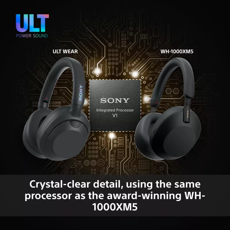 Austiņas Sony ULT WEAR monaurālas USB/Bluetooth 5.2, ANC, 30–50 h akumulators, 3,5 mm, USB‑C uzlāde, 255 g