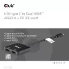 CLUB3D USB-C® centrmezgls uz diviem HDMI™ 4K60Hz M/F+PD3.0 100 W