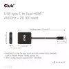 CLUB3D USB-C® centrmezgls uz diviem HDMI™ 4K60Hz M/F+PD3.0 100 W