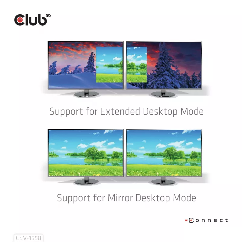 CLUB3D USB-C® centrmezgls uz diviem HDMI™ 4K60Hz M/F+PD3.0 100 W