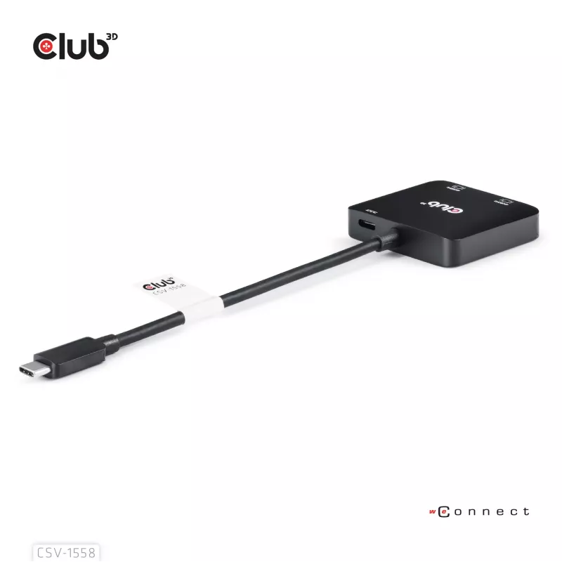 CLUB3D USB-C® centrmezgls uz diviem HDMI™ 4K60Hz M/F+PD3.0 100 W