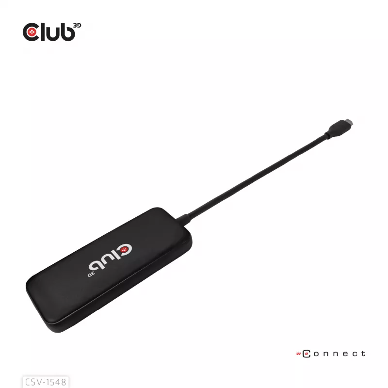 CLUB3D USB Type-C 4-portu 10G datu centrmezgls ar PD3.0 uzlādi, vadu, USB 3.2 Gen 1 (3.1 Gen 1) Type-C, 100 W, melns, 10 Gbit/s, USB