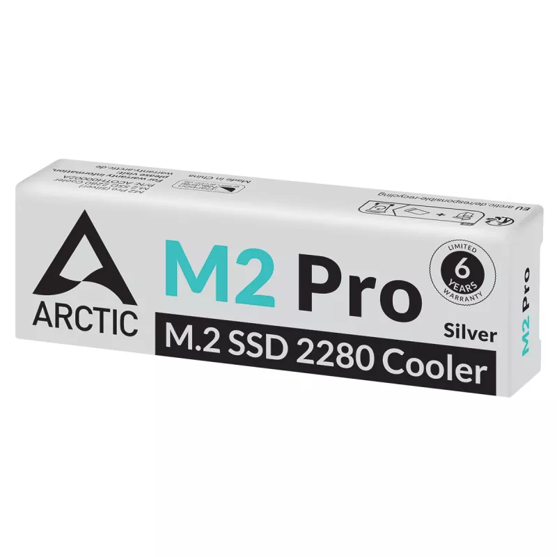 ARCTIC M2 Pro (Sudraba) - SSD dzesētājs M.2 diskiem, siltumizkliedētājs/radiators, sudraba