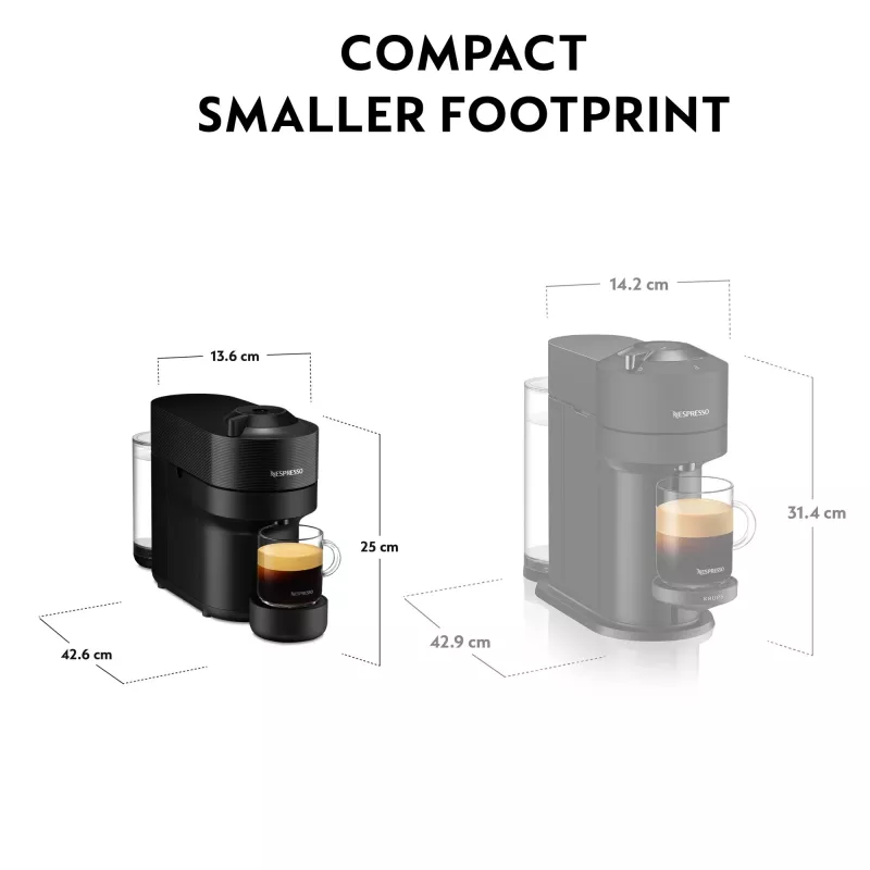 De’Longhi NESPRESSO® Vertuo Pop ENV90.B - Liquorice Melns, kapsulu kafijas automāts, 0,56 L, kafijas kapsula, 1260 W, melns