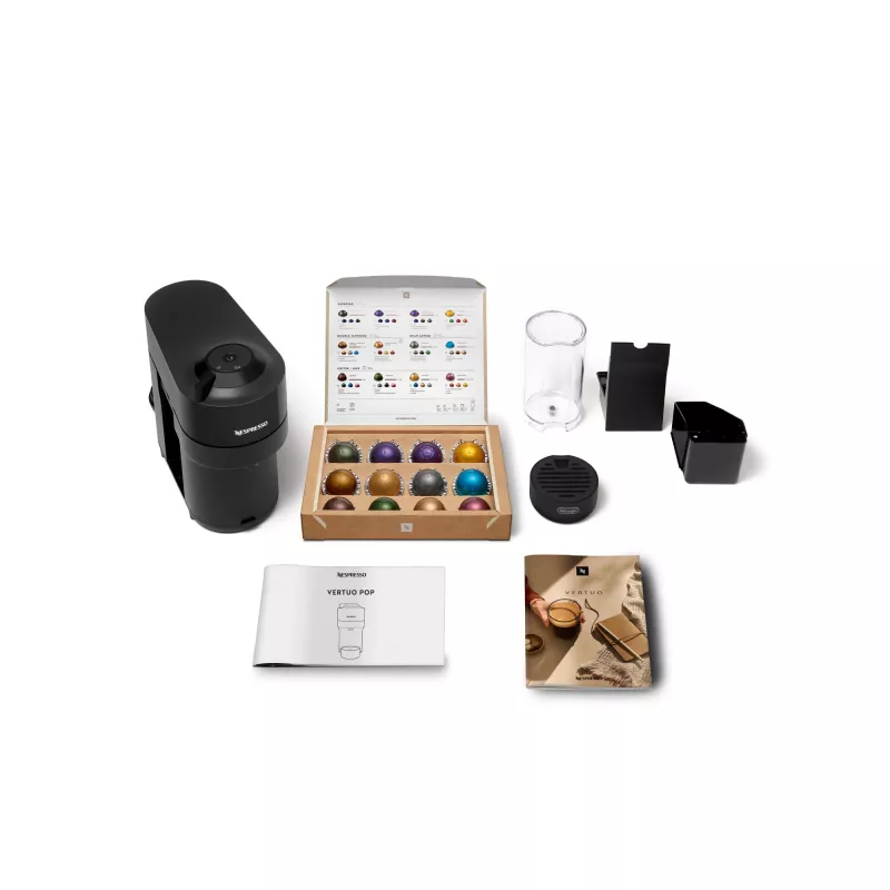 De’Longhi NESPRESSO® Vertuo Pop ENV90.B - Liquorice Melns, kapsulu kafijas automāts, 0,56 L, kafijas kapsula, 1260 W, melns