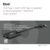Video sadalītājs Club 3D CSV-1478 USB Type-C (ar USB-A adapteri) uz diviem DisplayPort 4K60Hz, melns