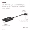 Video sadalītājs Club 3D CSV-1478 USB Type-C (ar USB-A adapteri) uz diviem DisplayPort 4K60Hz, melns